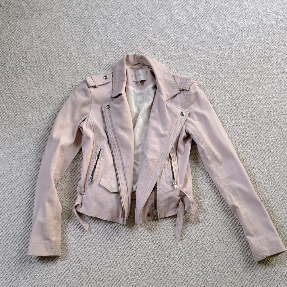 Powder pink IRO leather jacket. Barely worn!